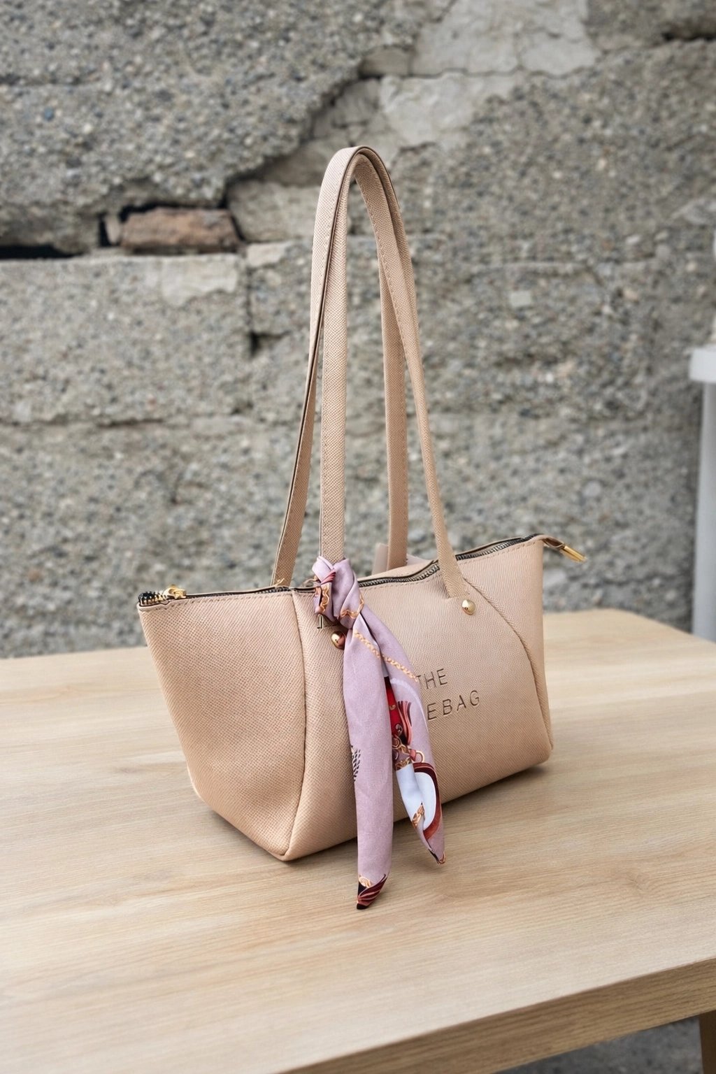 Vizon Renk Lakos Fularlı Çanta CB72911