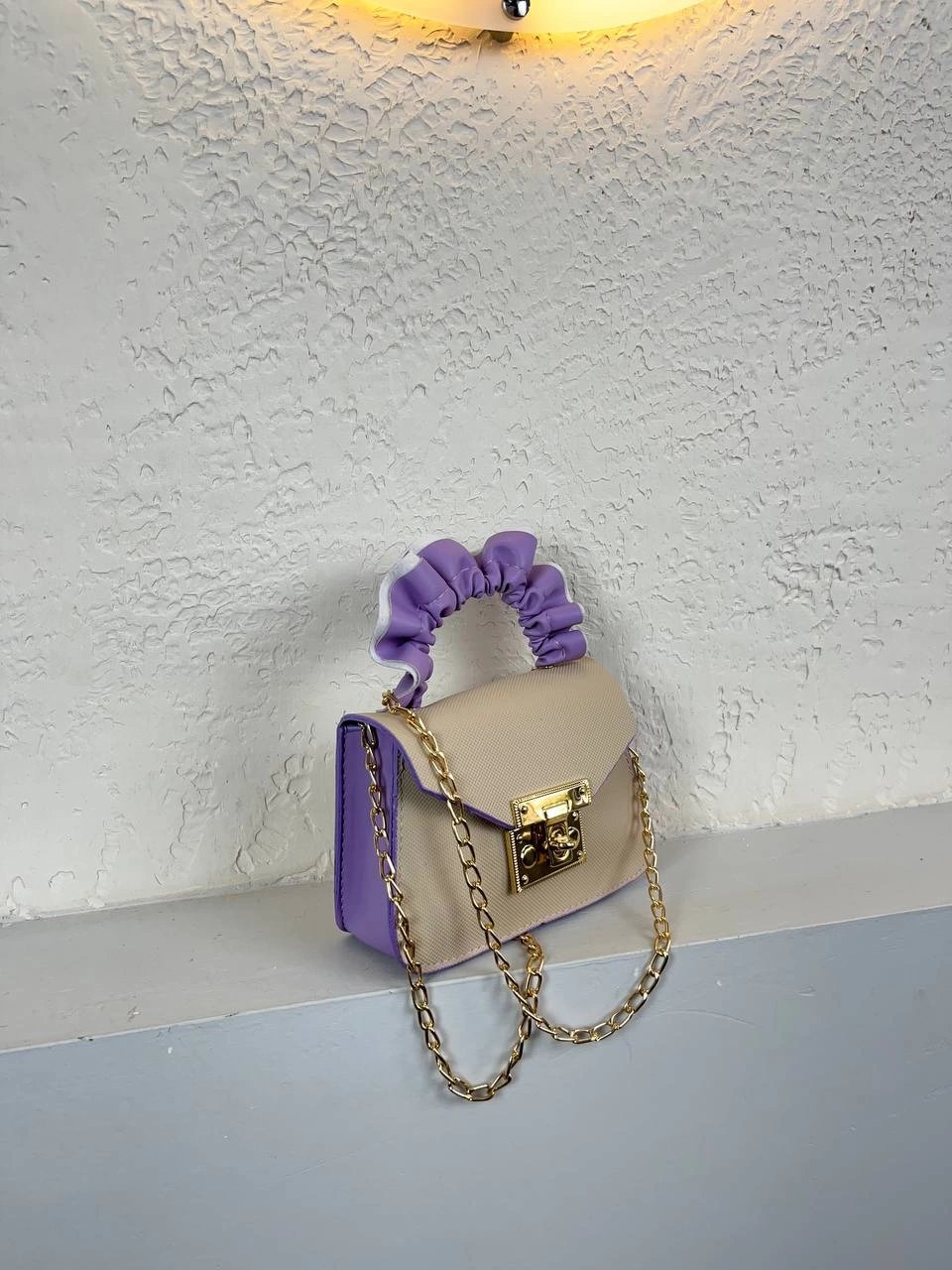 Vizon Renk Lila Sap Mini Zincirli Çanta CB5796