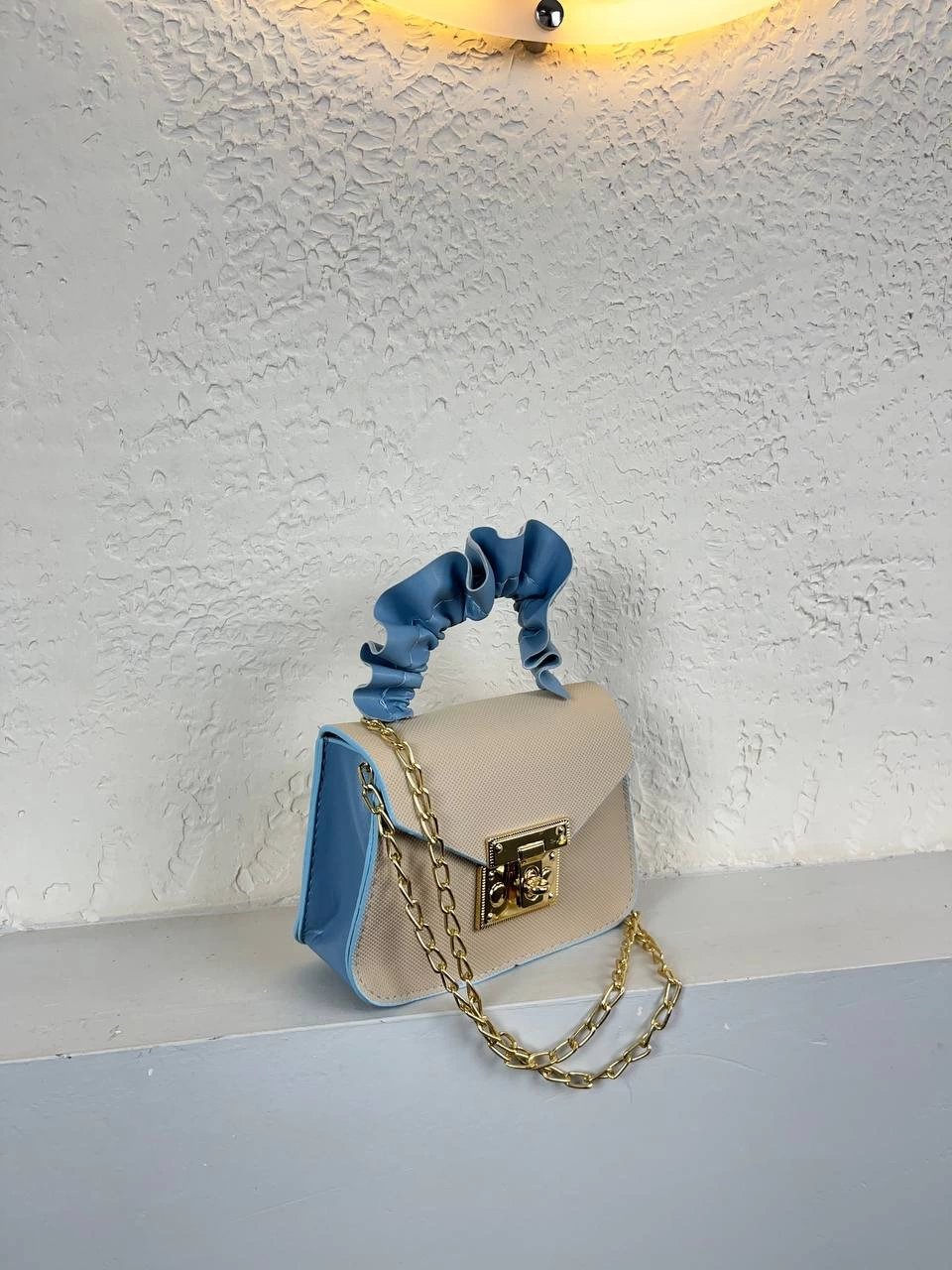 Vizon Renk Mavi Sap Mini Zincirli Çanta CB5796