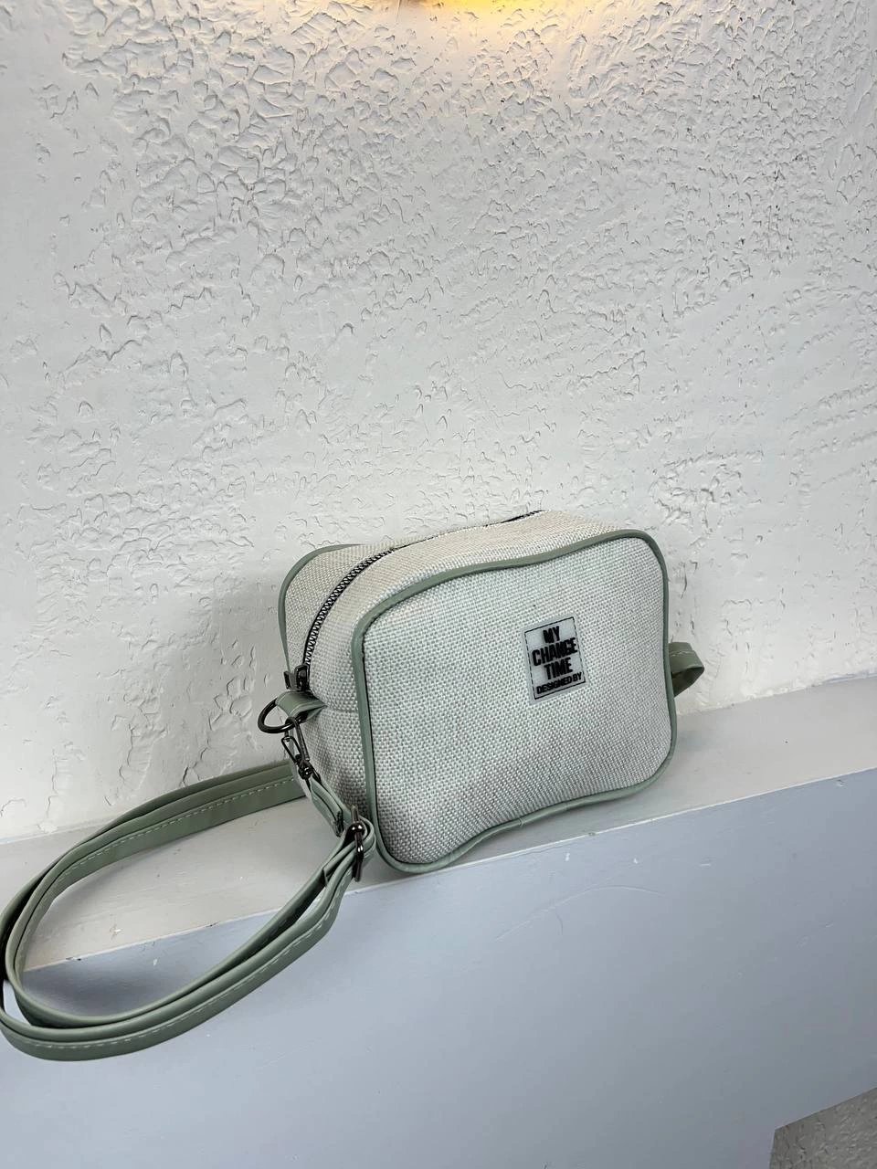 Vizon Renk Yeşil Kenar Hasır Çanta CB2021