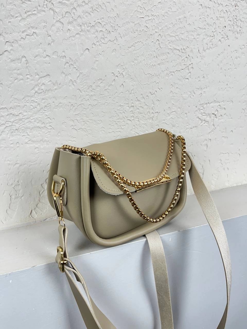 Vizon Renk Zincirli Mini Çanta CB3687