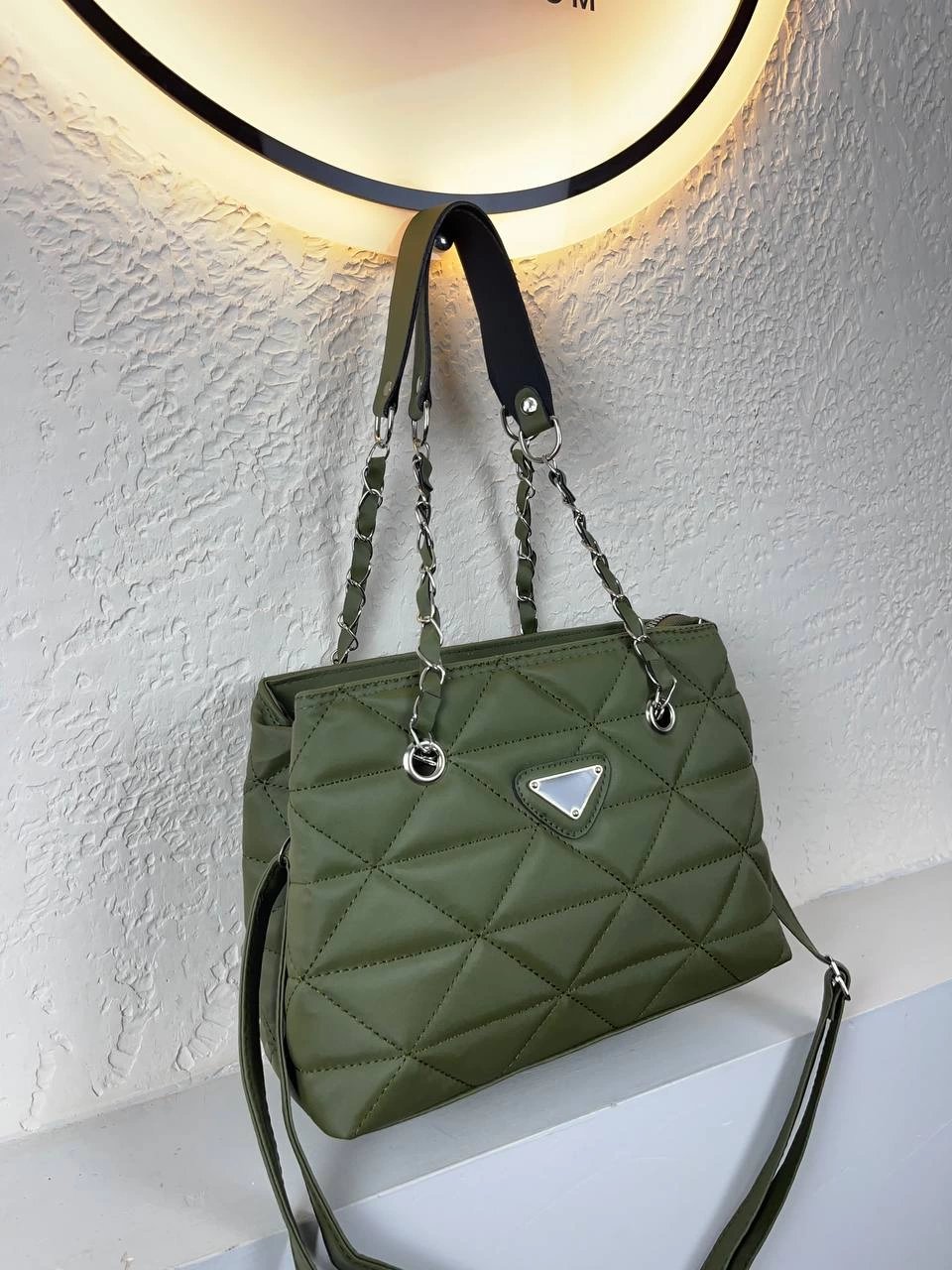 Yeşil Kapitone 2 Bölme Kalite Çanta CB4176