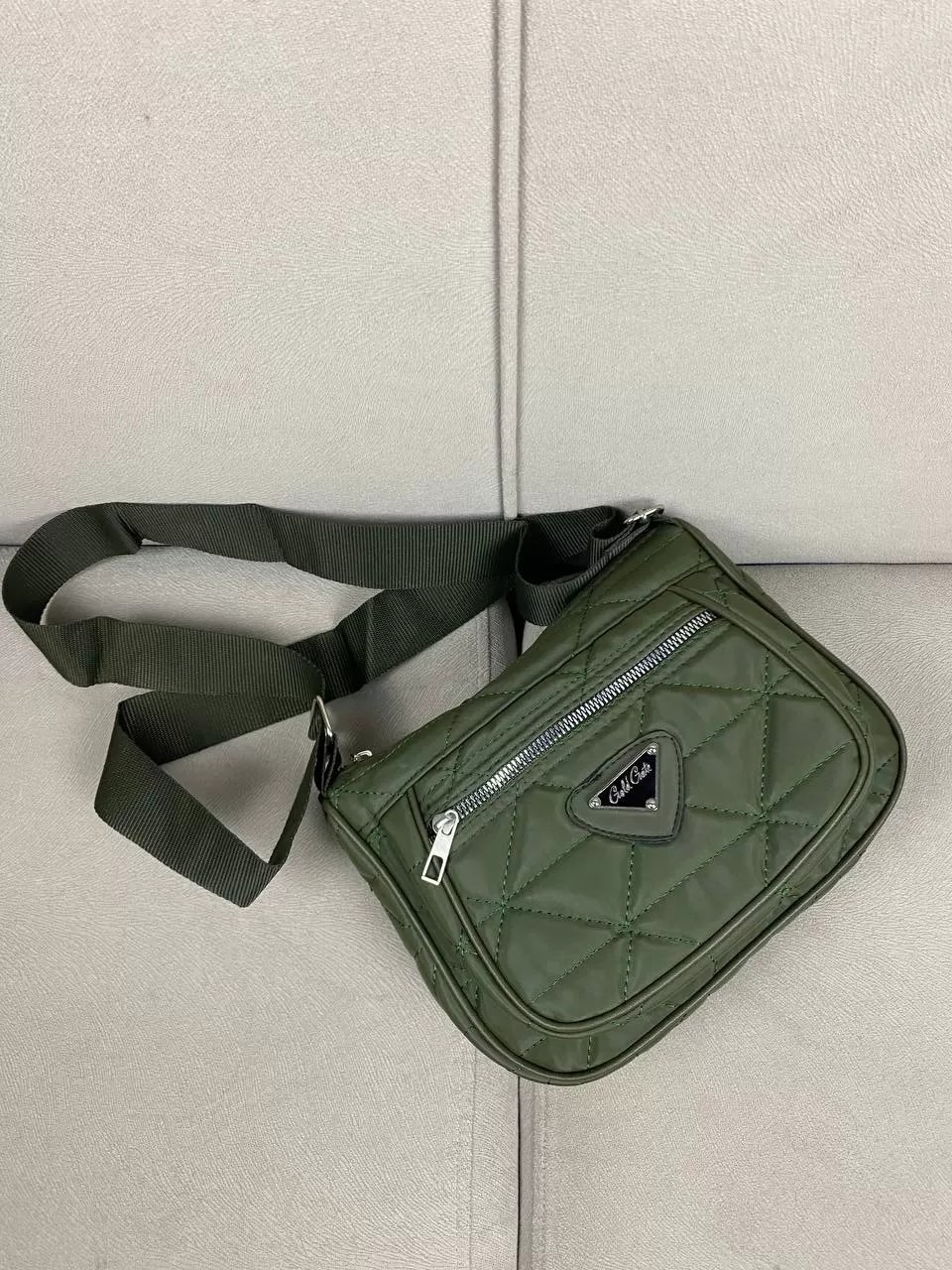 Yeşil Kapitone 2 Bölme Kol Çanta