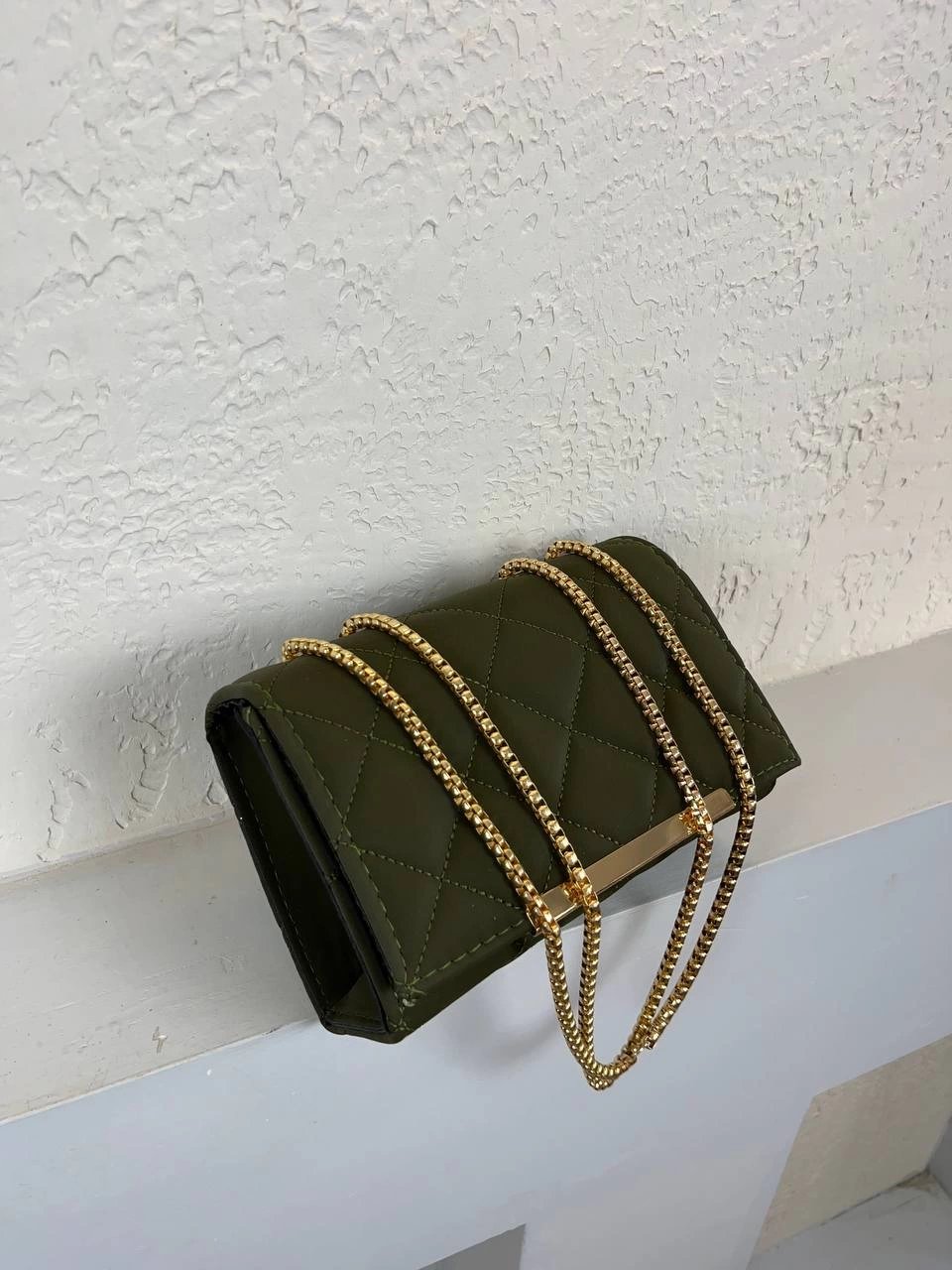 Yeşil Kapitone Zincirli Çapraz Çanta CB9669