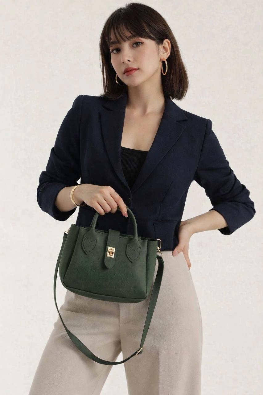 Yeşil LAKOS Deri Çapraz Çanta CB72382