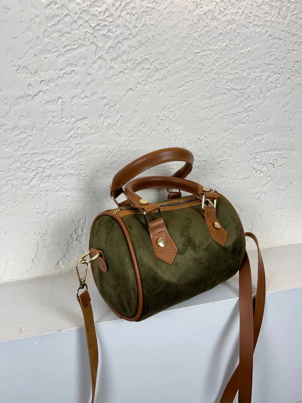 Yeşil Nubuk Silindir Çanta CB8530