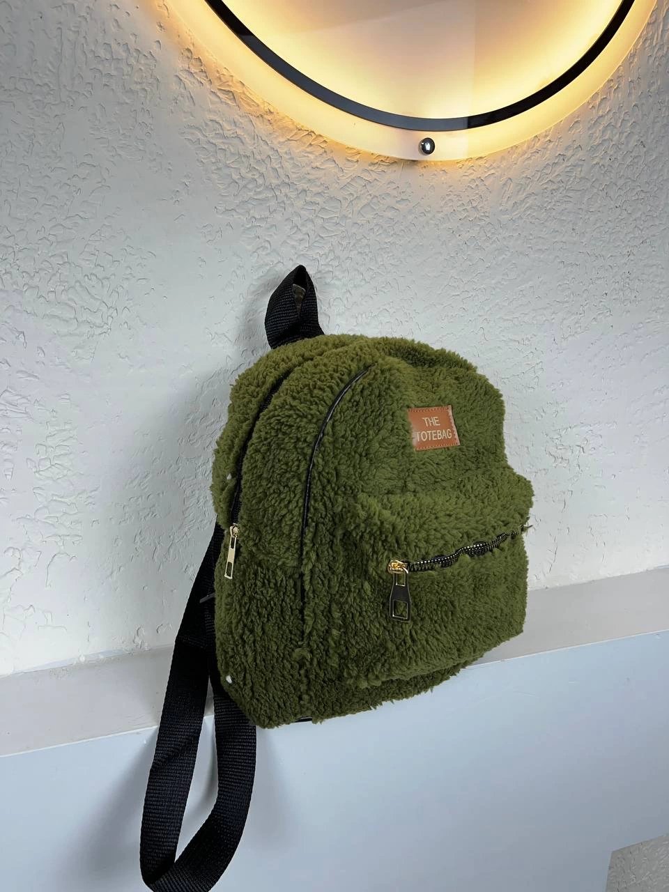 Yeşil Peluş Sırt Çanta CB8527