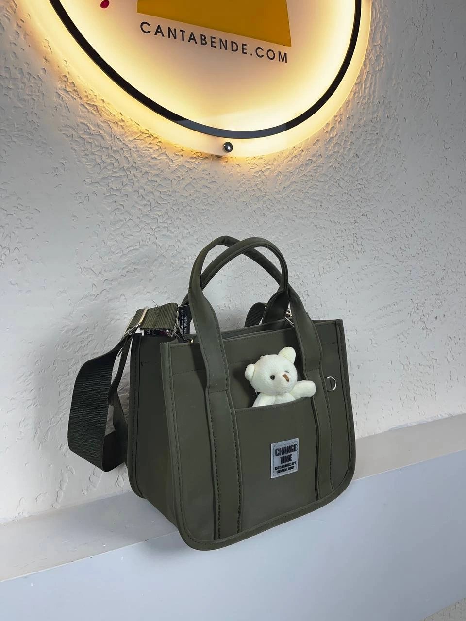 Yeşil Renk Ayıcıklı Hediyeli Çanta CB0283