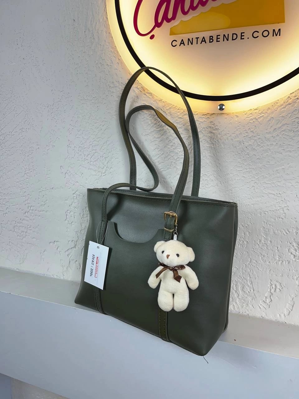 Yeşil Renk Ayıcıklı Kalite Çanta CB8209