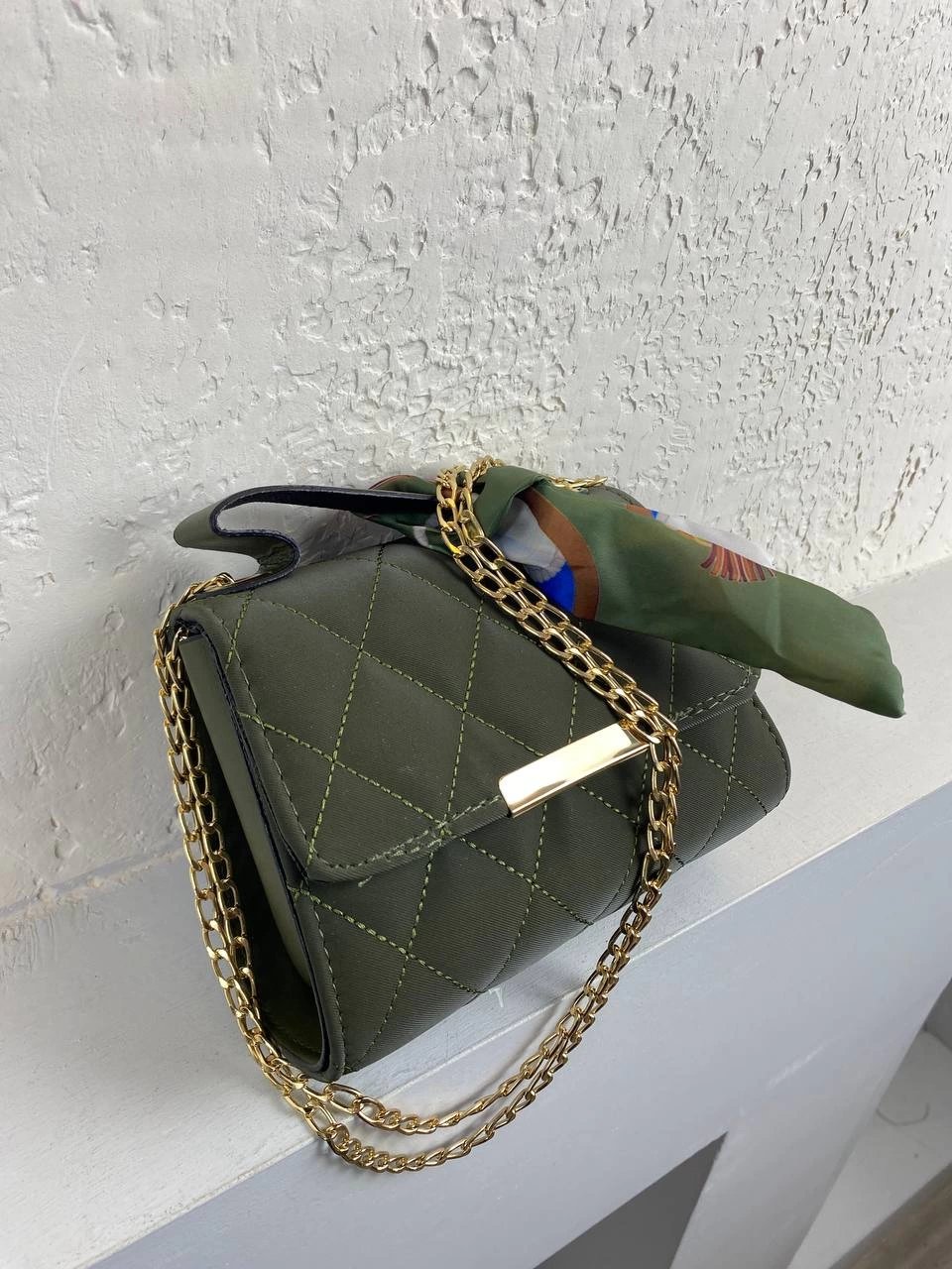 Yeşil Renk Fular Detaylı Kol Çanta CB9825