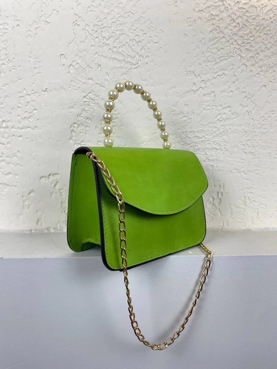 Yeşil Renk İncili Çapraz Çanta