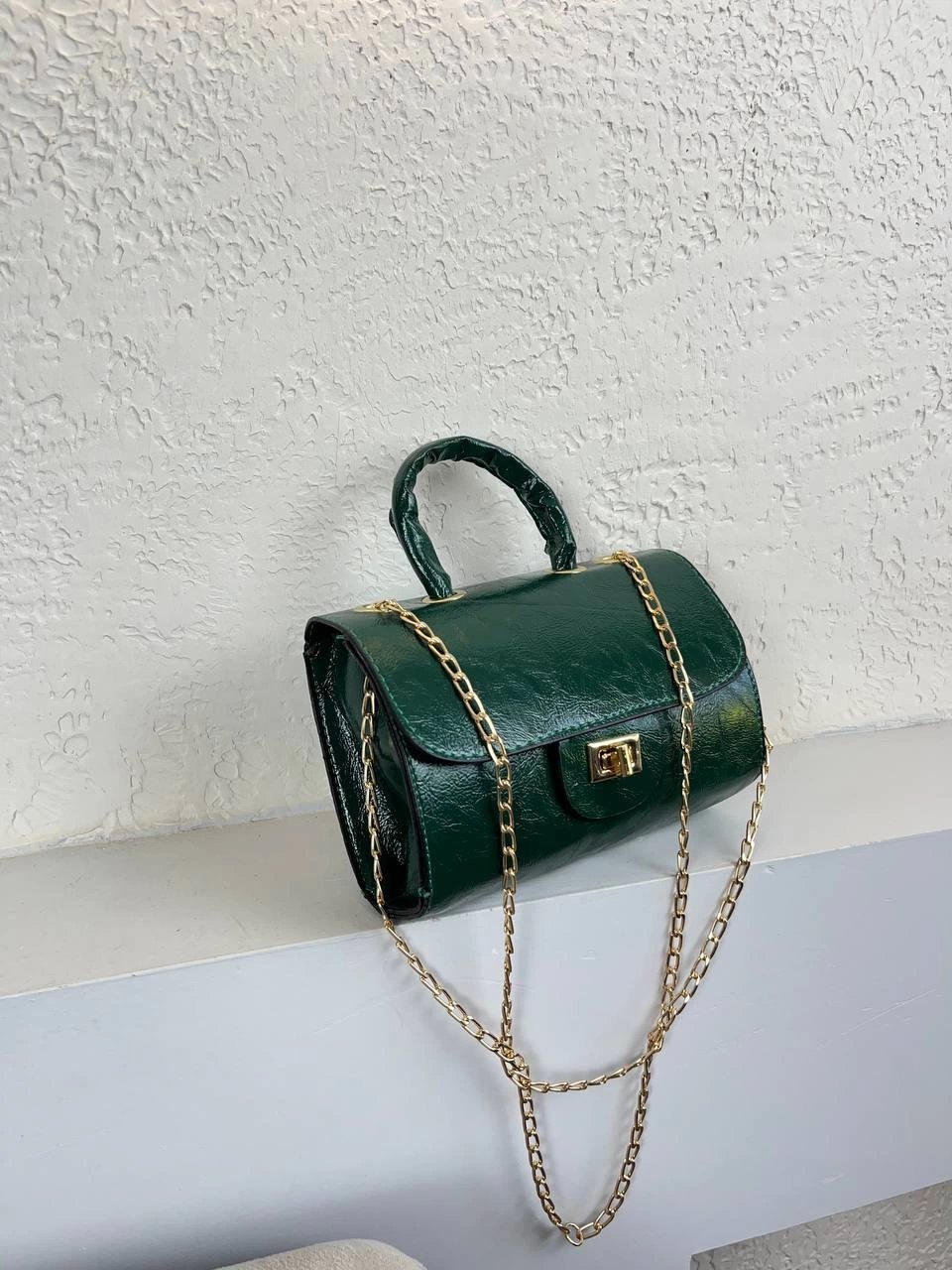 Yeşil Renk Kalıp Zincirli Çapraz Çanta CB8161