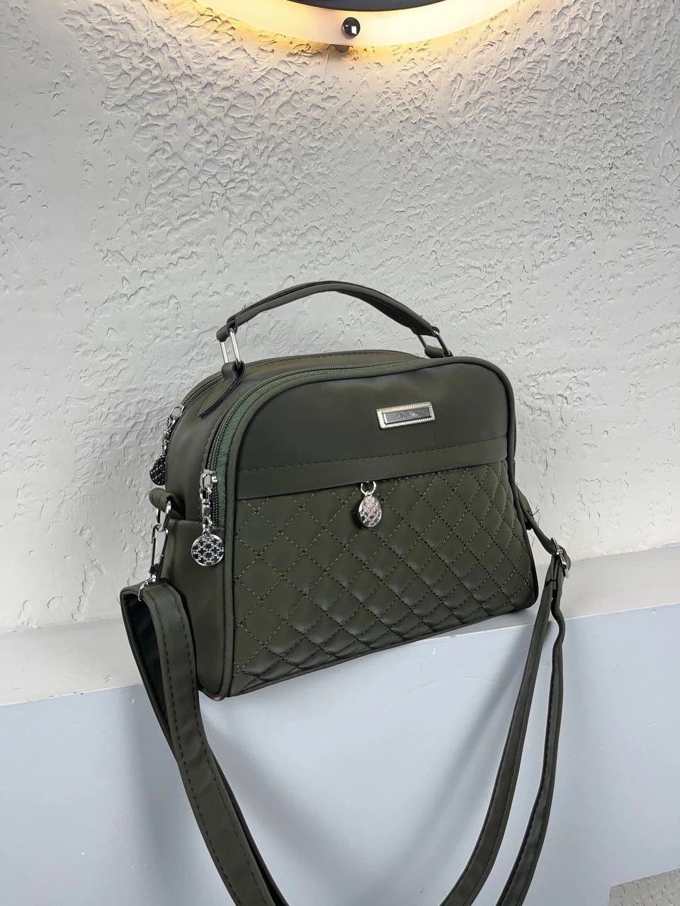 Yeşil Renk Kalite 3 Bölme Çanta CB6347