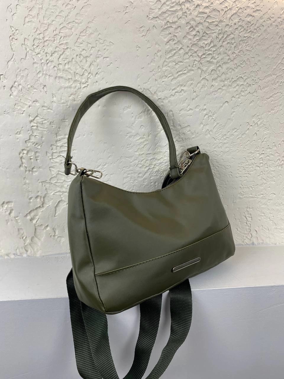 Yeşil Renk Saten Deri Çanta