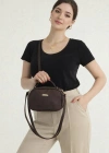 Kahve Renk 2 Bölme Lakos Çapraz Çanta CB37373