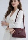Bordo Kapitone 2 Bölmeli Kalite Çanta CB8798