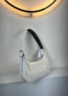 Beyaz Kalite Taşlı Baget Çanta CB0144