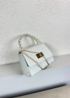 Beyaz Renk İncili Zincirli Çanta CB4178