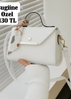 Beyaz Renk Kalıp Fularlı Çanta CB9145