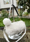 Beyaz Renk PONPON PELUŞLU Çanta CB82191