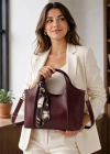 Bordo Renk Fularlı Orta Boy Çanta CB82914
