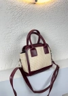 Bordo Renk Önü Hasır Kalite Çanta CB8272