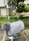 Gri Renk PONPON PELUŞLU Çanta CB82191