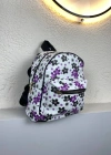 Mor Çiçekli Sırt Çanta