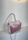 Pudra Renk Taşlı Zincirli Çanta CB1230