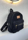 Siyah Peluş Sırt Çanta CB8527
