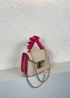 Vizon Renk Pembe Sap Mini Zincirli Çanta CB5796