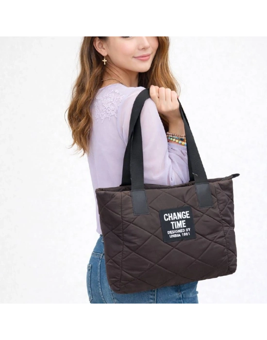 Kahve Paraşüt Kumaş Kol Çanta CB23257