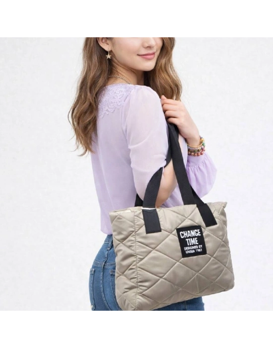 Açık Vizon Paraşüt Kumaş Kol Çanta CB23257