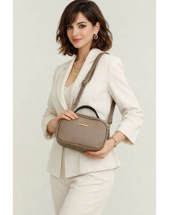 Koyu Vizon Renk 2 Bölme Lakos Çapraz Çanta CB37373