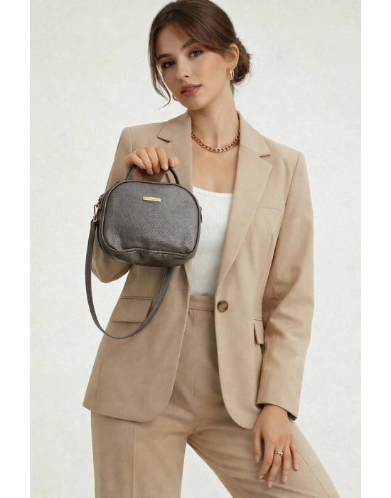 Gri Renk 2 Bölme Lakos Çapraz Çanta CB37373