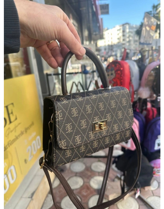 Kahve Renk Kalıp Kilitli Çanta CB09141