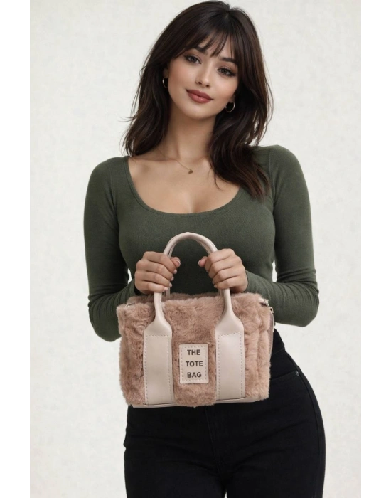 Vizon Renk PELUŞ KALİTE Çanta CB88142