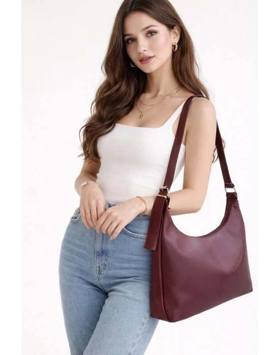 Bordo Renk Salaş Kol Çanta CB76184