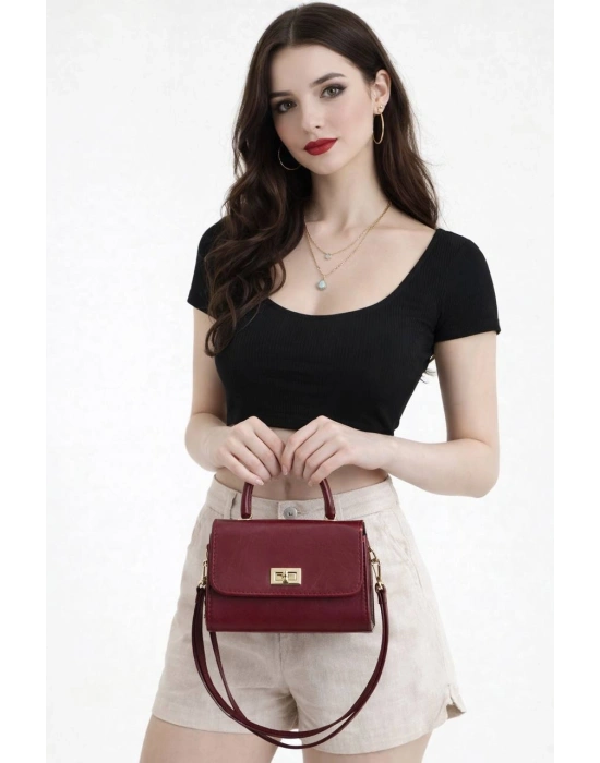 Bordo Renk SÜPER KALİTE KALIP Çanta CB91941