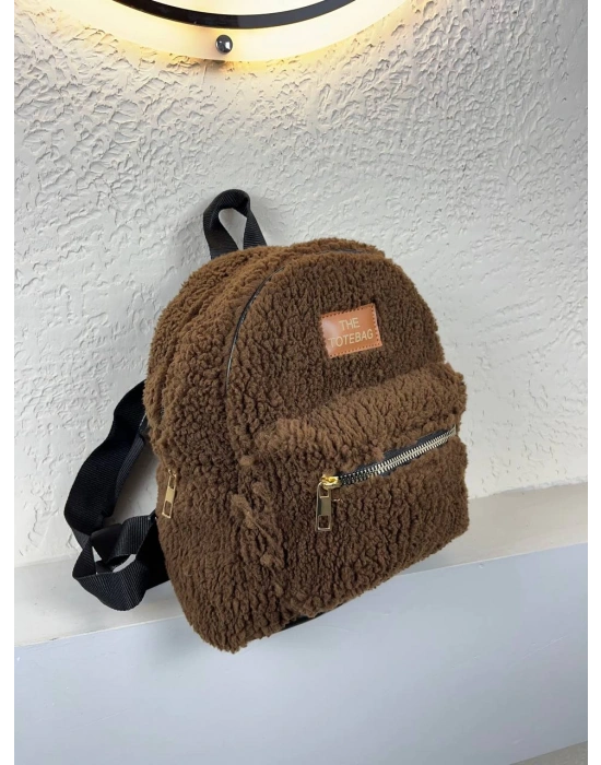 Acı Kahve Peluş Sırt Çanta CB8527