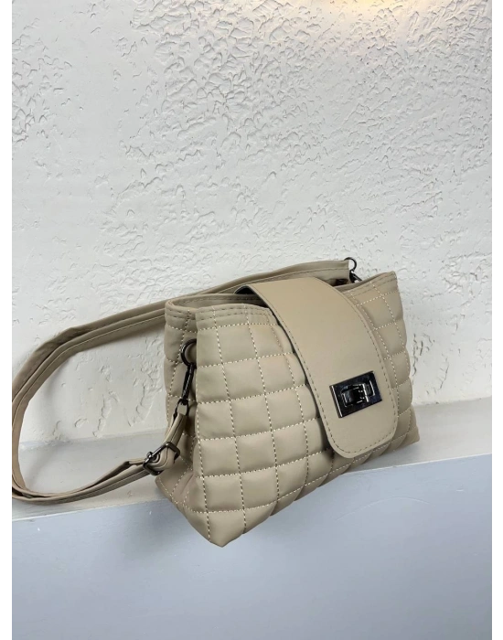 Açık Vizon Kapitone 2 Bölmeli Kalite Çanta CB8798