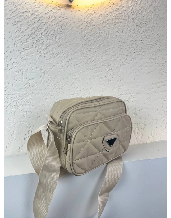 Açık Vizon Renk 2 Bölme Kapitone Kücük Çanta CB0239