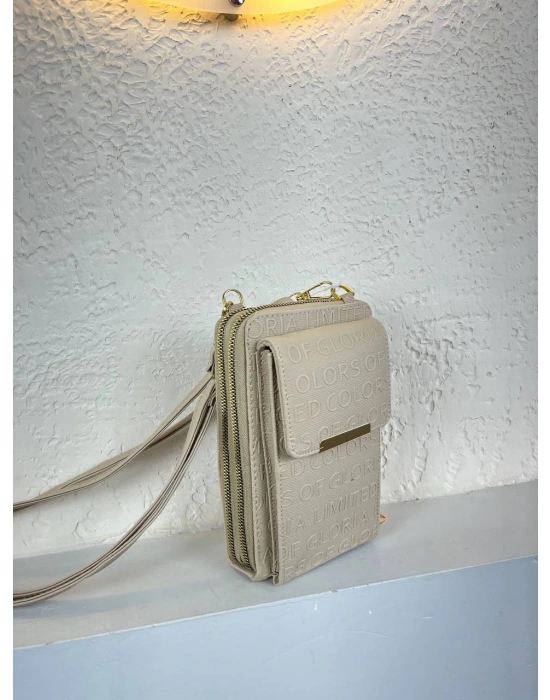 Açık Vizon Renk Telefonluk 3 Bölme Çanta CB1621