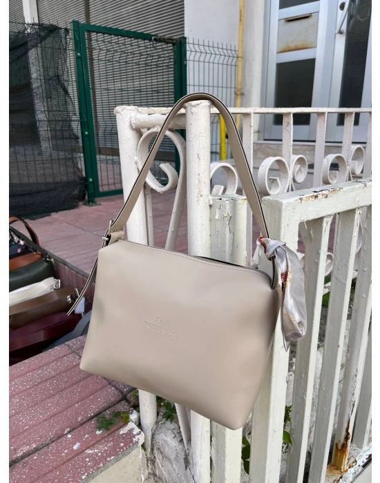 Açık Vizon TOTE Fularlı Kalite Çanta CB09131