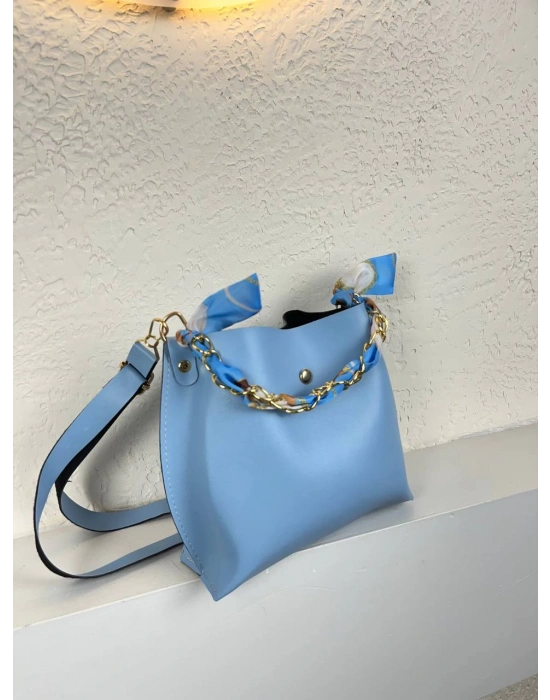 Bebe Mavi Fularlı Çapraz Çanta CB5219