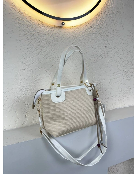 Beyaz HASIR YENİ SEZON KALİTE Çanta CB6781