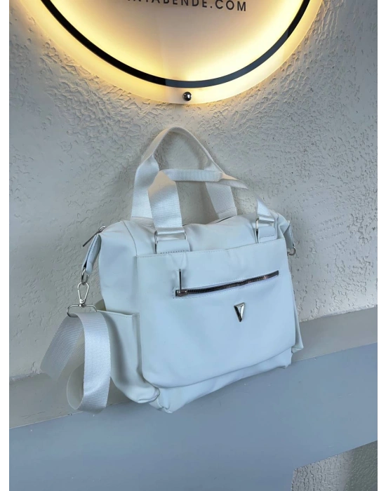 Beyaz Kaliteli 3 Bölme Kol Çanta CB0924