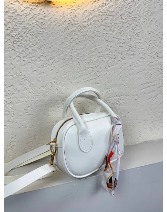 Beyaz Mini Fularlı Çanta CB9134