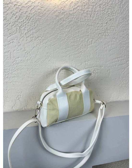 Beyaz Renk Çizgili Çanta CB8262