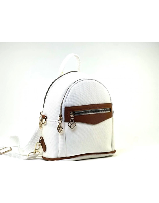 Beyaz Renk Hem Sırt Hem Çapraz Çanta CB8914